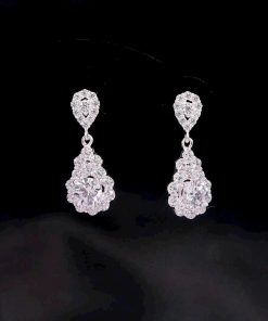 Teardrop New Zealand Diamond Earrings | Elegant Sterling Silver Drop Earrings