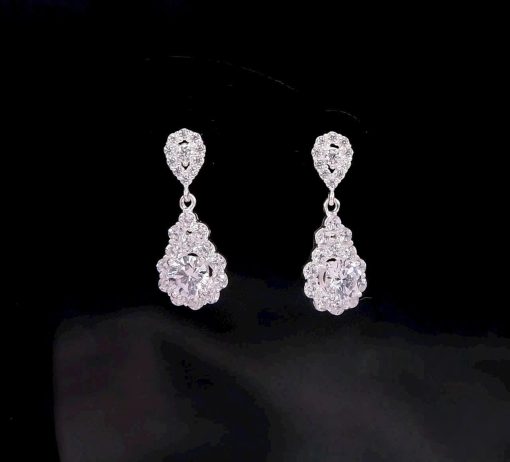 Teardrop New Zealand Diamond Earrings | Elegant Sterling Silver Drop Earrings
